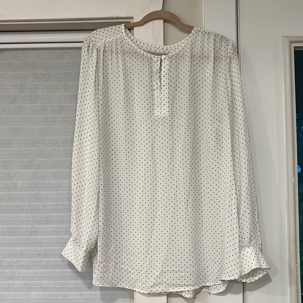 LOFT Long Sleeve Keyhole Neckline Blouse - Picture 6 of 7